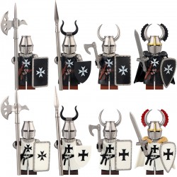 MOC Minifigures Medieval Knights War Horse Heavy Cavalry Warriors Iron Buddha Warhorse Figures Building Blocks Bricks Toys For Kids gifts