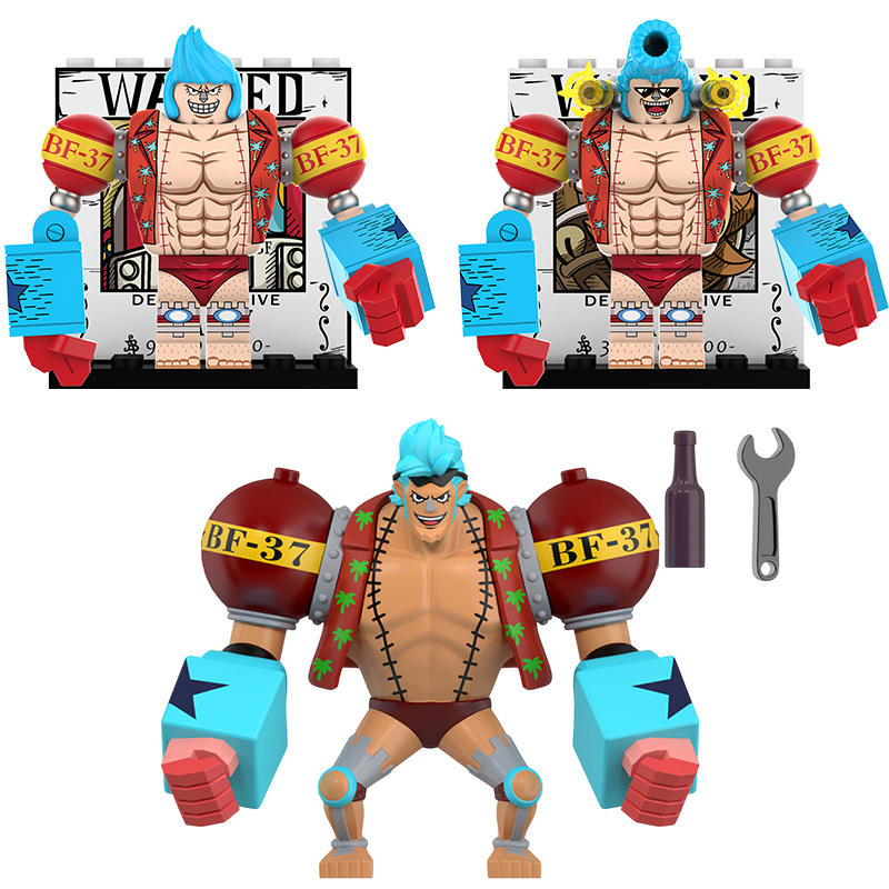 Anime One Piece Series Franky MOC Minifigure, Compatible with LEGO,DY640-DY641