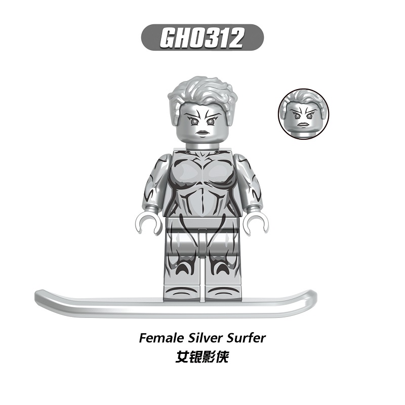 Compatible with LEGO, Marvel superhero series minifigures, Fantastic Four, Fantastic Mr., Invisible Woman, Thunderbolt, Firestone Man,G0141（GH0307-GH0312）	