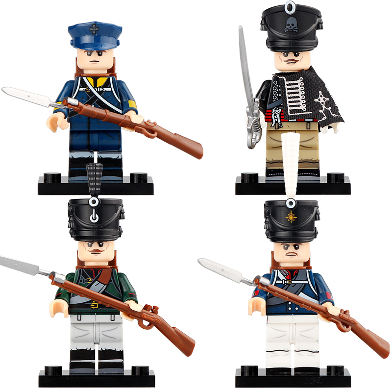 Napoleonic Wars Building Blocks Minifigures Set: French, Russian, and Prussian Soldier miniigures, Compatible with LEGO,N021-032 