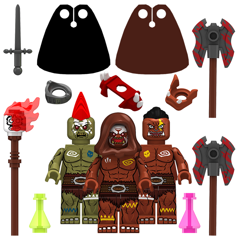  World of Warcraft series Orc Berserker, Orc Mage Minifigures,Assembled Building Blocks, Compatible with Lego,N815-817