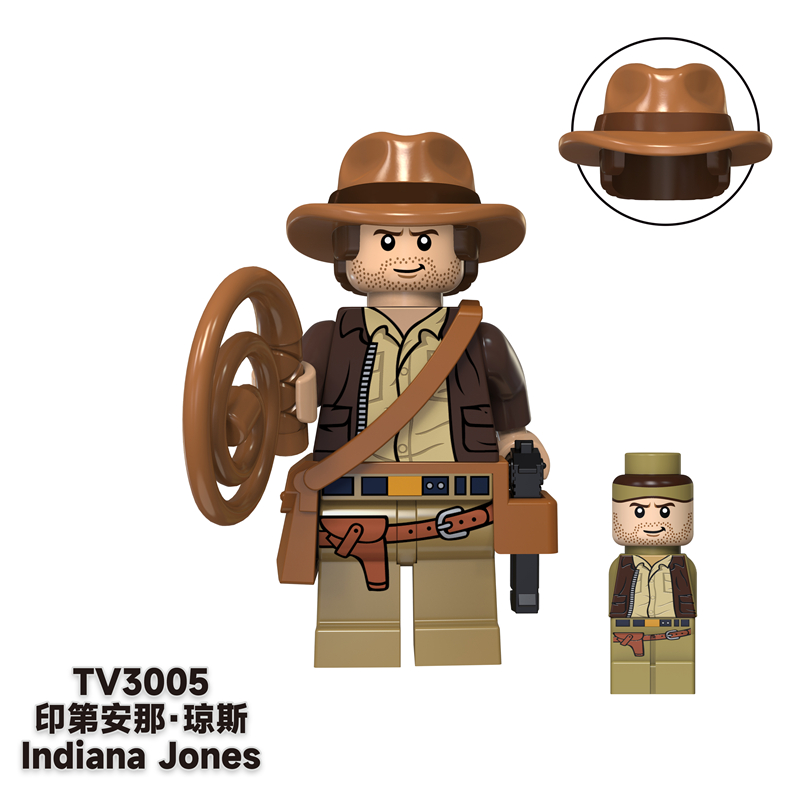 TV6301 Heist of the Lost Ark: Western Cowboy Mummy Jones Building Block Minifigure building blocks compatible with Lego TV6301 Heist of the Lost Ark: Western Cowboy Mummy Jones Building Block Minifigure building blocks compatible with Lego