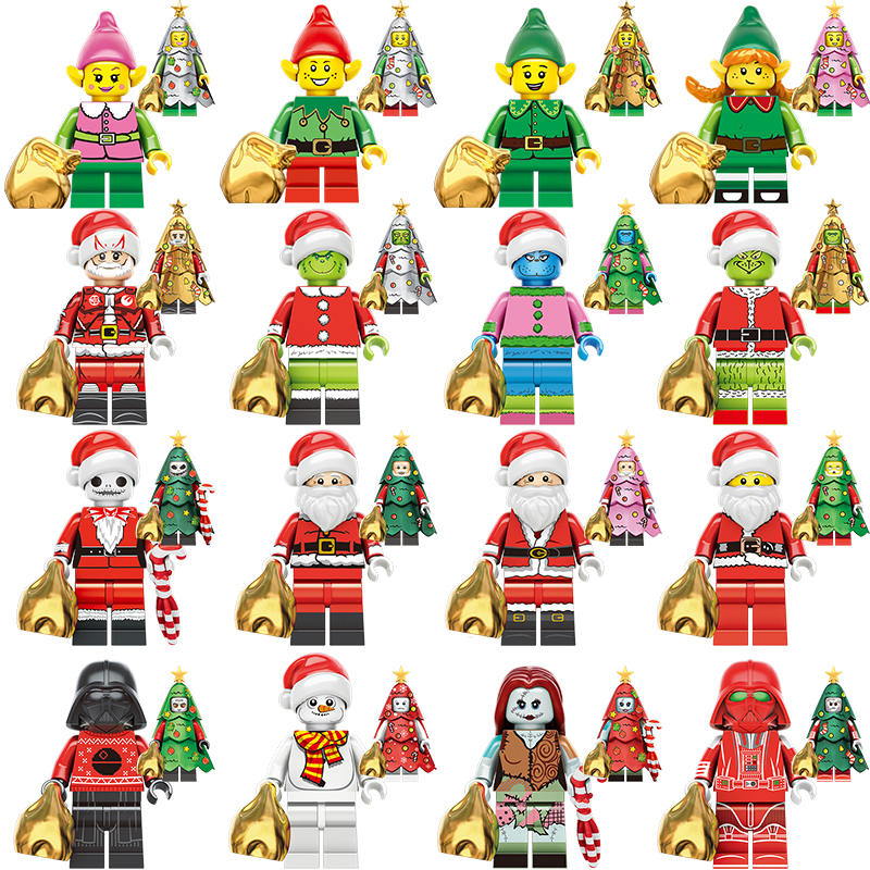 TV6302 Christmas Santa Claus Holiday Elf Snowman Building Blocks Figures Ornament Scene Model Toy  building blocks compatible with Lego