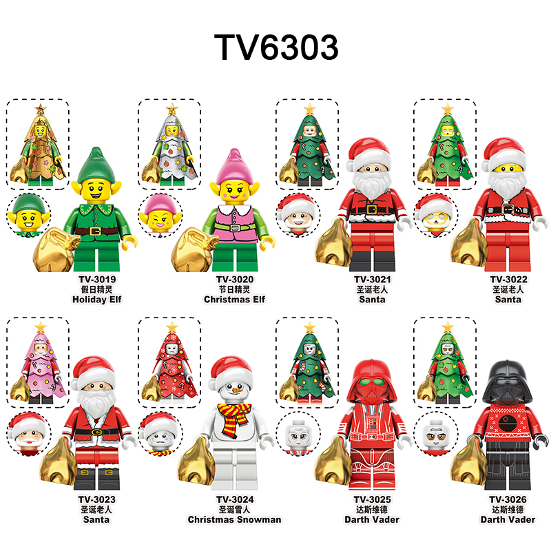 TV6302 Christmas Santa Claus Holiday Elf Snowman Building Blocks Figures Ornament Scene Model Toy building blocks compatible with Lego TV6302 Christmas Santa Claus Holiday Elf Snowman Building Blocks Figures Ornament Scene Model Toy building blocks compatible with Lego