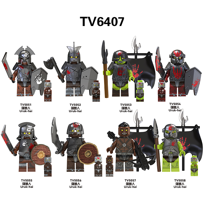 TV6407 MOC Lord of the Rings series  minifigures,Orcs, Uruk-Octos,Gandalf building blocks compatible with Lego