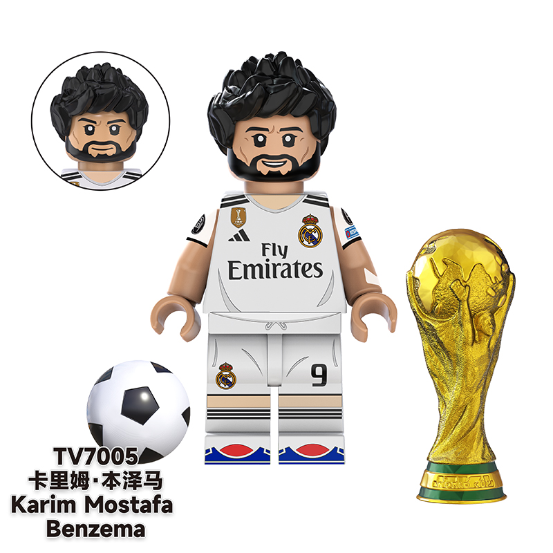 TV6501 MOC minifigures,World Cup football stars Messi Pele Neymar Benzema building blocks compatible with Lego TV6501 MOC minifigures,World Cup football stars Messi Pele Neymar Benzema building blocks compatible with Lego