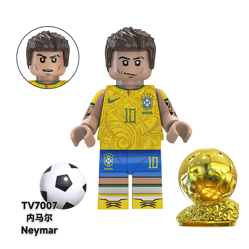 TV6501 MOC minifigures,World Cup football stars Messi Pele Neymar Benzema building blocks compatible with Lego TV6501 MOC minifigures,World Cup football stars Messi Pele Neymar Benzema building blocks compatible with Lego