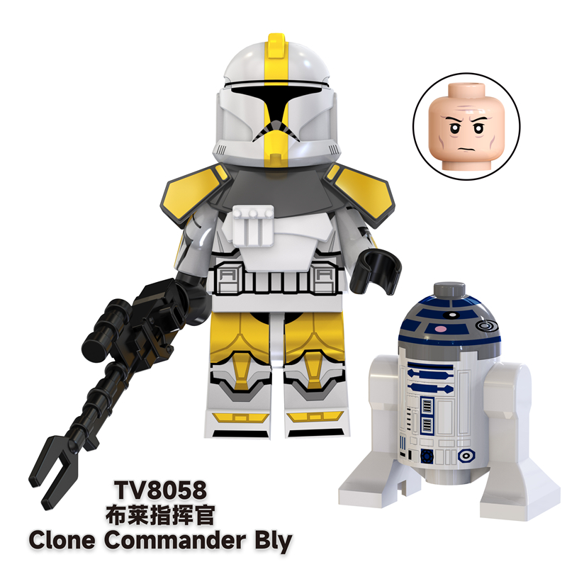 MOC Minifigures TV6108 Star Wars Commander Fox, Commander Canch, Clone Trooper, Commander Bly, Commander Stone, Shadow Stormtrooper, Compatible with Lego MOC Minifigures TV6108 Star Wars Commander Fox, Commander Canch, Clone Trooper, Commander Bly, Commander Stone, Shadow Stormtrooper, Compatible with Lego