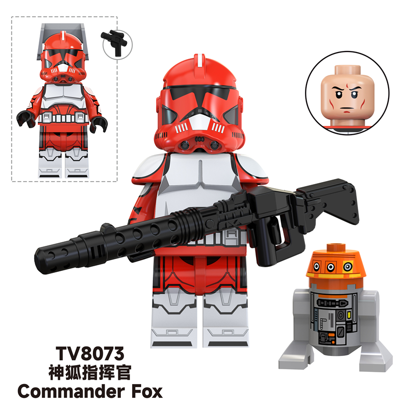 MOC Minifigures TV6110 Star Wars Commander Fox, Clone Shock Trooper, Han Solo, LEGO compatible MOC Minifigures TV6110 Star Wars Commander Fox, Clone Shock Trooper, Han Solo, LEGO compatible