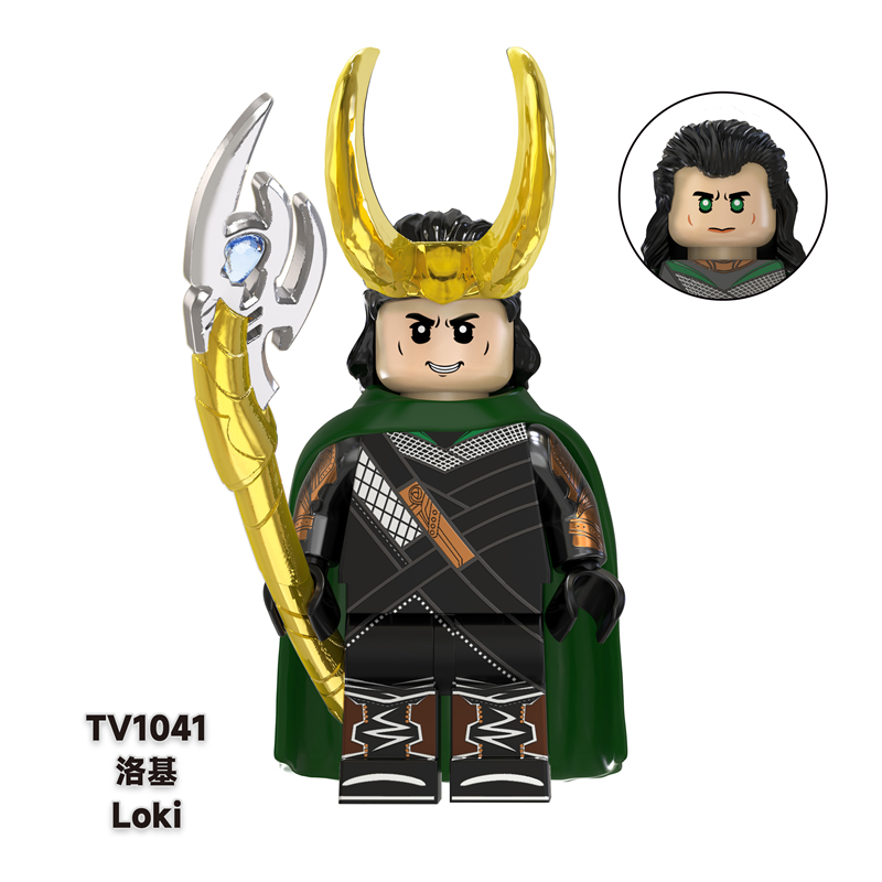 TV6206 Superhero Block Minifigures, Marvel superheroes Loki and Iron Man, building blocks compatible with Lego TV6206 Superhero Block Minifigures, Marvel superheroes Loki and Iron Man, building blocks compatible with Lego