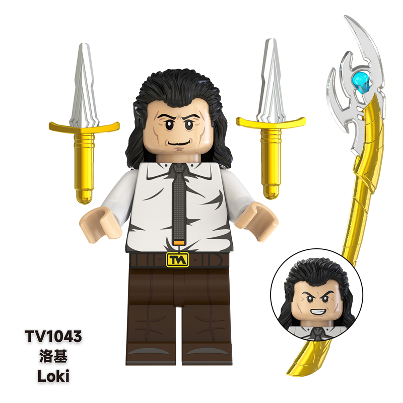 TV6206 Superhero Block Minifigures, Marvel superheroes Loki and Iron Man, building blocks compatible with Lego TV6206 Superhero Block Minifigures, Marvel superheroes Loki and Iron Man, building blocks compatible with Lego