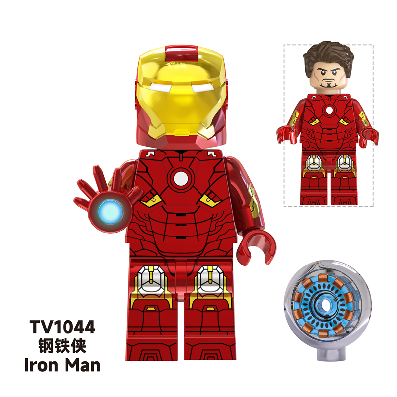 TV6206 Superhero Block Minifigures, Marvel superheroes Loki and Iron Man, building blocks compatible with Lego TV6206 Superhero Block Minifigures, Marvel superheroes Loki and Iron Man, building blocks compatible with Lego