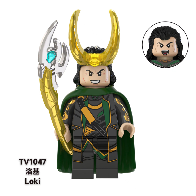 TV6206 Superhero Block Minifigures, Marvel superheroes Loki and Iron Man, building blocks compatible with Lego TV6206 Superhero Block Minifigures, Marvel superheroes Loki and Iron Man, building blocks compatible with Lego