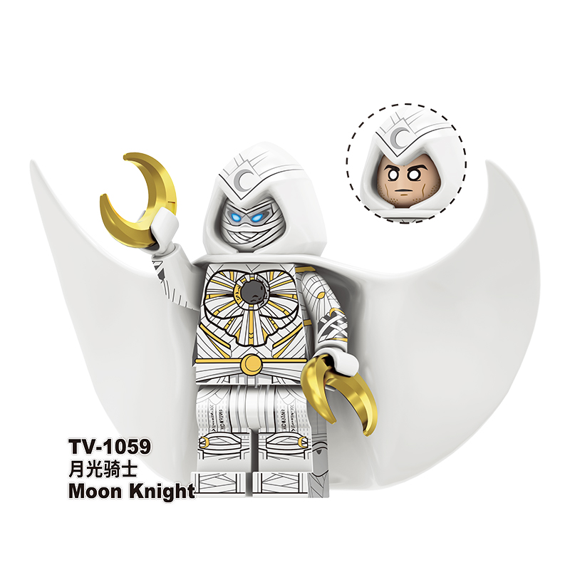 TV6208 Superhero Block Minifigures, Marvel superhero Moon Knight, Doctor Strange, Magneto, Wenwu, Shang-Chi, building blocks compatible with Lego TV6208 Superhero Block Minifigures, Marvel superhero Moon Knight, Doctor Strange, Magneto, Wenwu, Shang-Chi, building blocks compatible with Lego