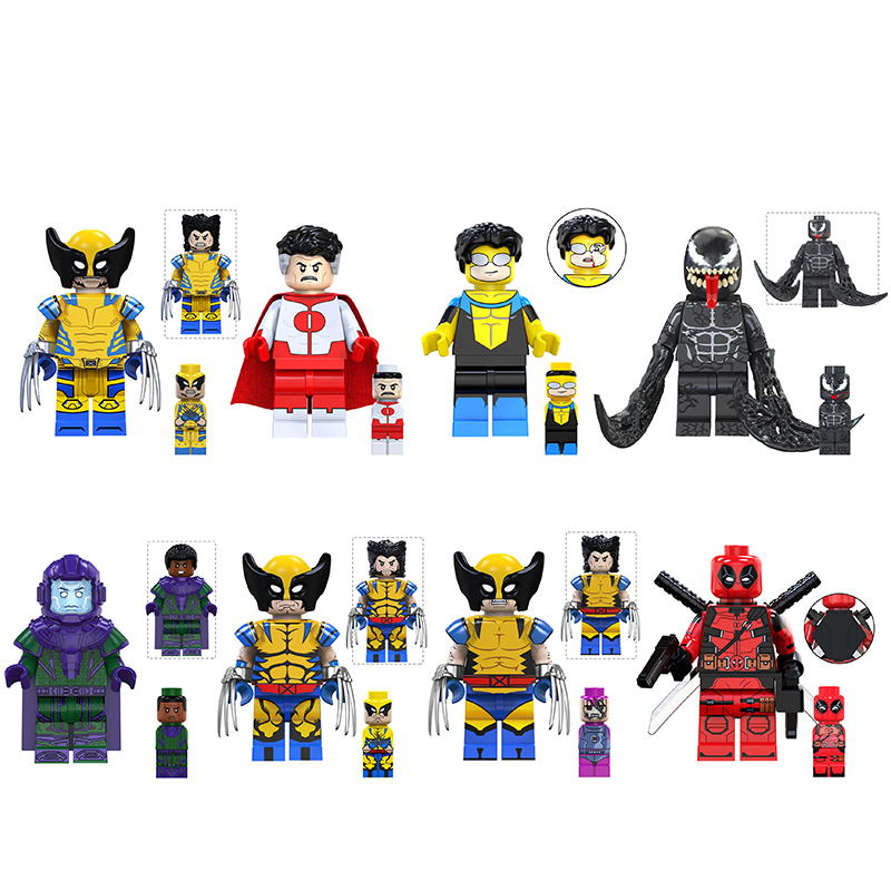TV6205 Superhero Block Minifigures, Marvel superhero X-Men Wolverine, building blocks compatible with Lego