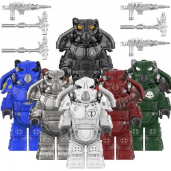 Compatible with LEGO Radiant Minifigures X01 Power Armor, Enclave Steel Brotherhood, Assembled Building Blocks, Toy Boy W1336-1341