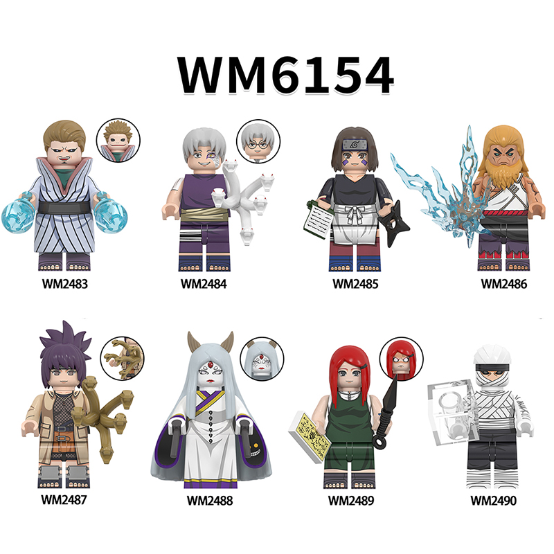 WM6154 MOC Anime Series NARUTO series minifigures,Hozuki Gengetsu, Kabuto Yakushi, Nohara Rin, Nadaime Tsuchikage,building blocks compatible with Lego